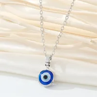 Retro Simple Color Resin Turkish Eye Necklace Demon Eye Pendant Necklace sku image 2