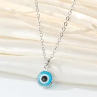 Retro Simple Color Resin Turkish Eye Necklace Demon Eye Pendant Necklace sku image 6