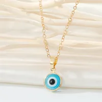 Retro Simple Color Resin Turkish Eye Necklace Demon Eye Pendant Necklace sku image 8