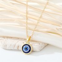 European Cross-border Sold Jewelry Retro Simple More Sizes Devil's Eye Necklace Round Blue Eyes Clavicle Chain Female sku image 1