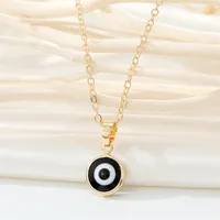 Retro Simple Color Resin Turkish Eye Necklace Demon Eye Pendant Necklace sku image 3