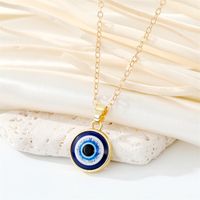 European Cross-border Sold Jewelry Retro Simple More Sizes Devil's Eye Necklace Round Blue Eyes Clavicle Chain Female sku image 2