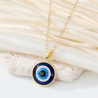 European Cross-border Sold Jewelry Retro Simple More Sizes Devil's Eye Necklace Round Blue Eyes Clavicle Chain Female sku image 11