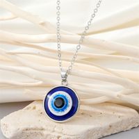 European Cross-border Sold Jewelry Retro Simple More Sizes Devil's Eye Necklace Round Blue Eyes Clavicle Chain Female sku image 5