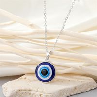 Europäischer Grenz Überschreiten Der Schmuck Retro Einfache Mehrgroße Teufels Augen Halskette Runde Blaue Augen Schlüsselbein Kette Weiblich sku image 6