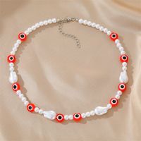 Bohemian Color Devil's Eye Rice Bead Necklace Eyes Clavicle Chain Female sku image 1