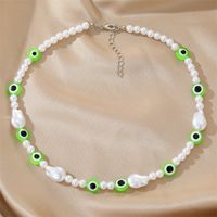 Bohemian Color Devil's Eye Rice Bead Necklace Eyes Clavicle Chain Female sku image 3