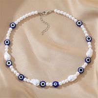 Bohemian Color Devil's Eye Rice Bead Necklace Eyes Clavicle Chain Female sku image 4
