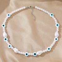 Bohemian Color Devil's Eye Rice Bead Necklace Eyes Clavicle Chain Female sku image 6