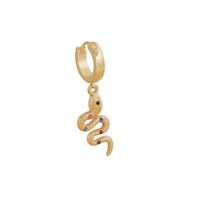 Retro Snake Plating Stainless Steel No Inlaid 18K Gold Plated Earrings sku image 5