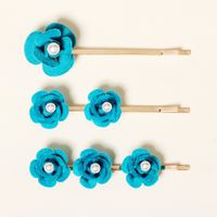 Korean New Style Pearl Hairpin Retro Rose Flower Bangs Side Clip Hairpin sku image 3