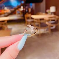 Korean Micro-inlaid Zircon Ring Opening Adjustable Korean Fashion Ring sku image 4