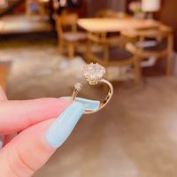 Korean Micro-inlaid Zircon Ring Opening Adjustable Korean Fashion Ring sku image 20