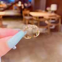 Korean Micro-inlaid Zircon Ring Opening Adjustable Korean Fashion Ring sku image 6