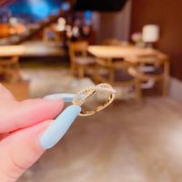 Korean Micro-inlaid Zircon Ring Opening Adjustable Korean Fashion Ring sku image 8