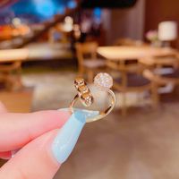 Korean Micro-inlaid Zircon Ring Opening Adjustable Korean Fashion Ring sku image 22