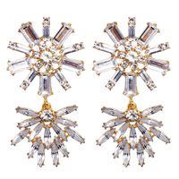 New Geometric Flower Hollow Diamond Earrings Pendant Earrings Personality Bohemian Ear Jewelry sku image 1