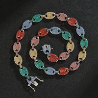 12mm Pig Nose Coffee Bean Color Necklace European Hip Hop Ornament Unisex Bracelet Cross-border Hot Selling Factory In Stock sku image 10