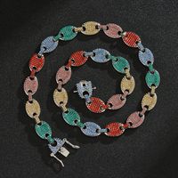 12mm Pig Nose Coffee Bean Color Necklace European Hip Hop Ornament Unisex Bracelet Cross-border Hot Selling Factory In Stock sku image 14