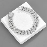 Hip-hop 15mm Hot-selling Alloy Micro-inlaid With Zircon Cuban Chain Necklace sku image 2