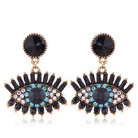 European And American Fashion Metal Diamond-studded Devil's Eye Exaggerated Earrings main image 6