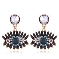 European And American Fashion Metal Diamond-studded Devil's Eye Exaggerated Earrings main image 7