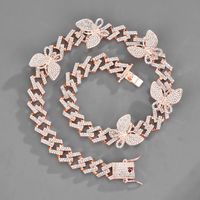 2021 New Butterfly Accessories Cuban Link Chain 15mm Geometric Hip Hop Bracelet Anklet Necklace Trendy Fashion Decorations sku image 4