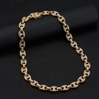 Large Pig Nose 12mm Hip Hop Cuban Chain Alloy Necklace Wholesale sku image 5