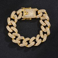 Factory Direct Sales Cross-border Sold Jewelry Hip Hop Rhinestone Necklace Hiphop Trendy Jewelry 19mm Bold Chain Necklace sku image 3