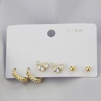 Ins Korean Version Earrings Simple Suit Fashion Inlaid Zirconium Diy Earrings sku image 6