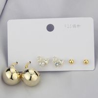 Ins Korean Version Earrings Simple Suit Fashion Inlaid Zirconium Diy Earrings sku image 7