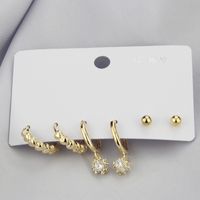 Ins Korean Version Earrings Simple Suit Fashion Inlaid Zirconium Diy Earrings sku image 8