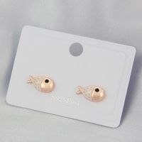 925 Silver Nail Korean Style Ins Simple Stud Earrings Set Spot Fashion Candy Fish Creative Cute Earrings Female sku image 1
