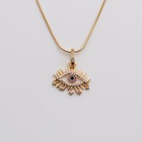 Europe And America Copper Zircon Eyes Pendants Necklaces Wholesale Jewelry sku image 2