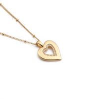 European And American Copper Zircon Valentine's Day Heart Pendant Necklace sku image 1