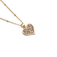 European And American Copper Zircon Valentine's Day Heart Pendant Necklace sku image 2