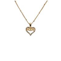 European And American Copper Zircon Jewelry Jewelry English Letter Mom Pendant Necklace sku image 4
