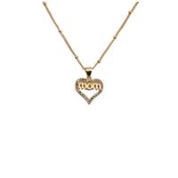 Bijoux En Cuivre Zircon Européens Et Américains Bijoux Lettre Anglaise Mom Pendentif Collier sku image 4