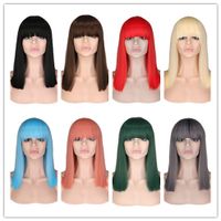 Fashion Short Wavy Head Shoulder-to-shoulder Hair Gradient Color Wig sku image 1
