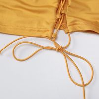الأزياء لون نقي خياطة الحبل التفاف الصدر طويلة الأكمام مثير الدانتيل قصيرة تنورة مجموعة main image 10