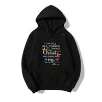 Hooded Trendy Cartoon Letter Printing Long-sleeved Fleece Sweater main image 2