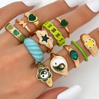 New Chinese Style Trigram Ring Star Heart Female Joint Ring Multi-piece Combination main image 3