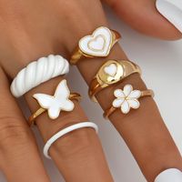 Fashion  Female Personality Simple New Love Butterfly Flower 6-piece Ring Set main image 2