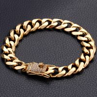 Fashion 18K Gold Plated No Inlaid Titanium Steel Wholesale main image 4