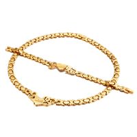 Fashion Letter Three-color Heart Necklace Bracelet Set Wholesale main image 1