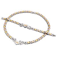 Fashion Letter Three-color Heart Necklace Bracelet Set Wholesale main image 3