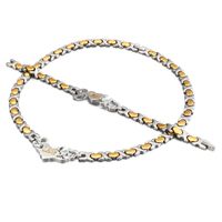 Fashion Letter Three-color Heart Necklace Bracelet Set Wholesale main image 4