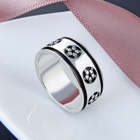 Europäische Und Amerikanische Mode Sport Fußball Geschlossen S925 Silber Tropföl Grenzüberschreitend Neuer Ring main image 5