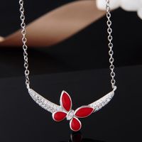 New Korean Version Of S925 Silver Drip Oil Leaf Jewelry Necklace Clavicle Chain Pendant main image 4