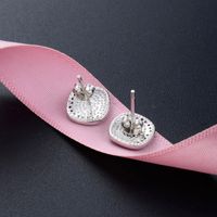 Trend Fashion Black Earrings S925 Silver Temperament Simple Niche Micro-inlaid Earrings main image 4
